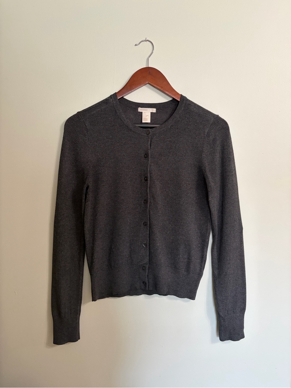 H&M Dark Gray Crewneck Button Cardigan